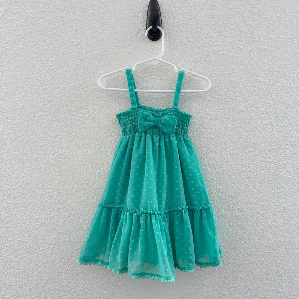 Kate Spade Toddler ‘Skirt the rules’ Green Smocked Polka Dot with Bow 24M - Picture 1 of 6